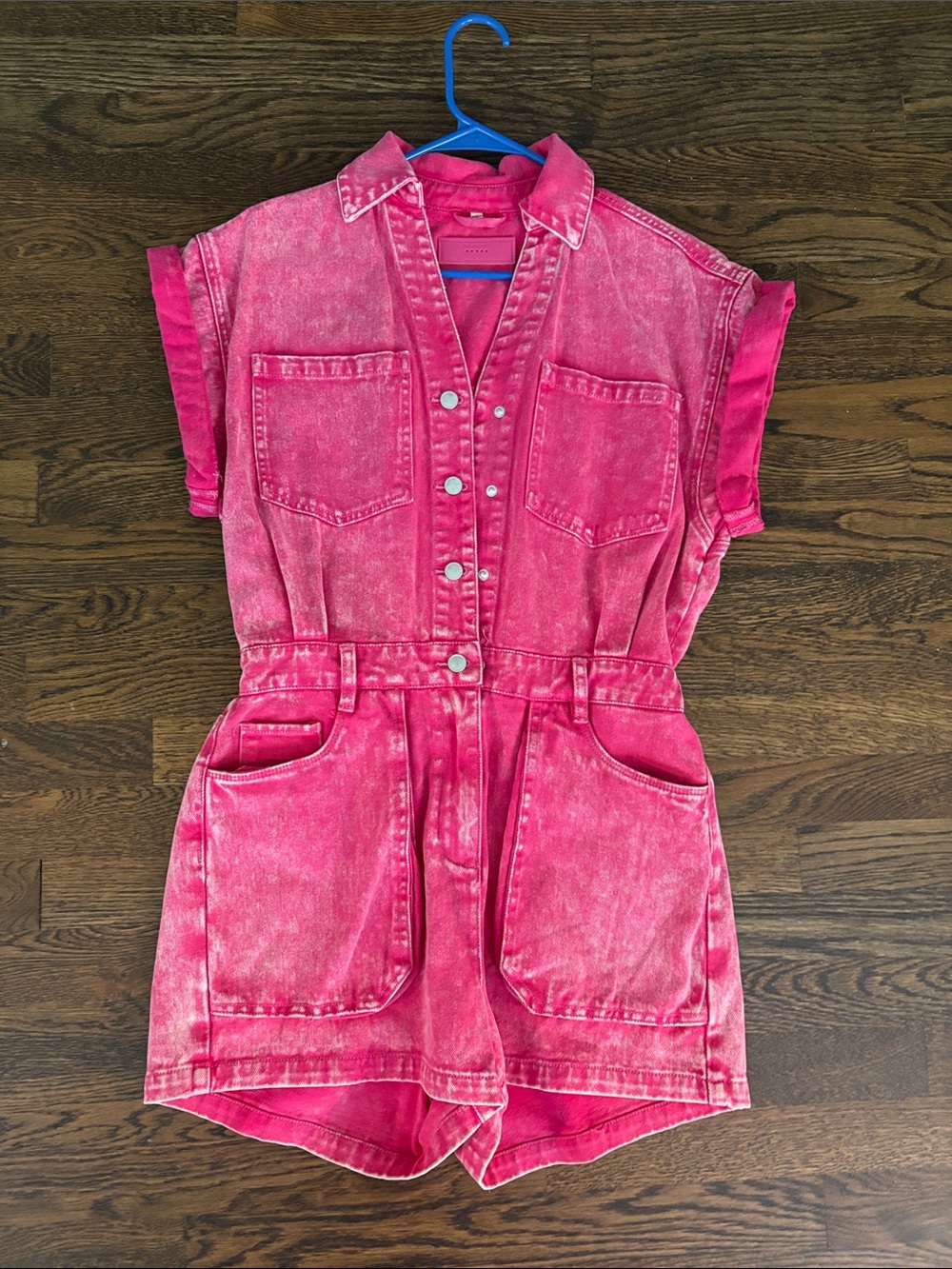 BlankNYC Pink Short Denim Romper